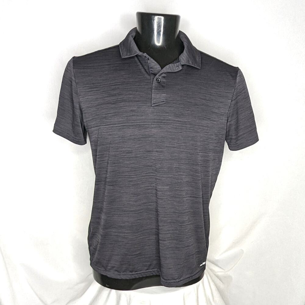 Tek Gear Men's Golf Polo L Gray Slim Fit Performance Dri-Fit Athletic Shirt